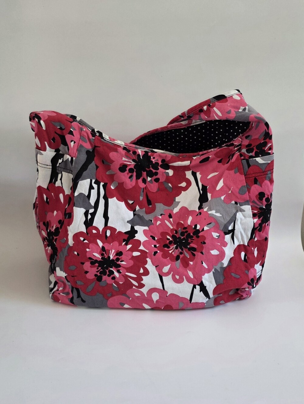 Thirty One Crossbody Inside Out Hobo Purse Reversible in Bold Bloom